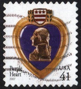 SC#4164 41¢ Purple Heart Single (2007) Used