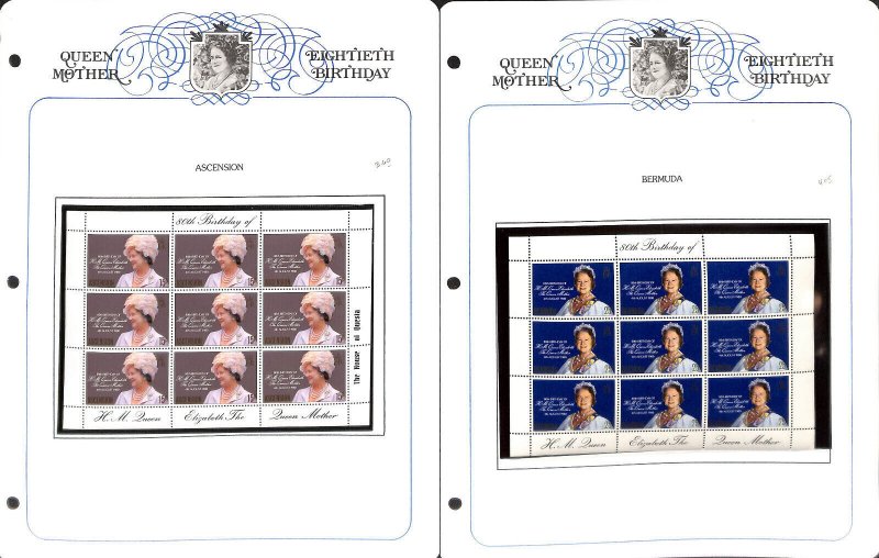 British Colonies Stamp Collection on 41 Album Pages, 1980 Queen Birthday MNH