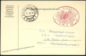 Austria KuK Navy U-Boot SMU23 Submarine U23 FP 35100