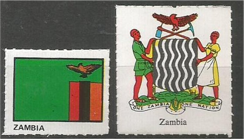 ZAMBIA. mint, Flag and Coat of Arms (no gum)