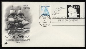 #U610 8.5c The Mayflower, Art Craft H/C FDC **ANY 5=FREE SHIPPING**