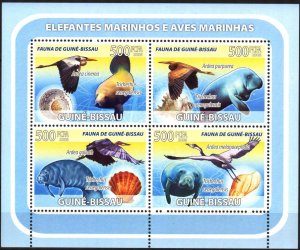 Guinea Bissau 2008 Birds and Sea Elephants Sheet MNH