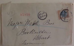 NEW ZEALAND 1904 REGISTERED WELLINGTON B/S TASMANIA