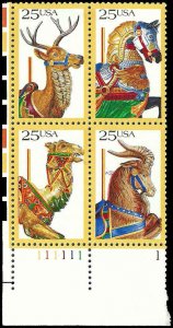 PCBstamps   US #2390/2393 PB  $1.00(4x25c)Carousel, MNH, (3e)