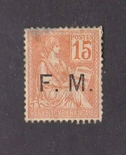 France stamp #M1, MH NG, 1901, small thin at top, SCV $65.00 
