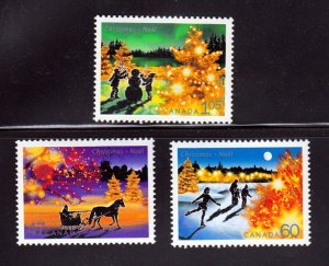 Christmas Lights * Sleigh * Snowman = Canada 2001 #1922-1924 MNH Set of 3