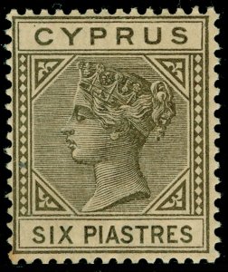 CYPRUS SG21, 6pi olive-grey, NH MINT. Cat £75+ DIE I