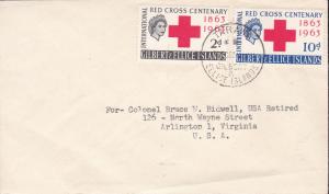 Gilbert & Ellice Islands 1963 Red Cross Centenary FDC Typed Address  U.S.A.  VF