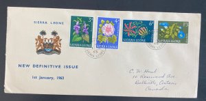 1963 Freetown Sierra Leone First Day Cover FDC To Canada New Definitive Issue