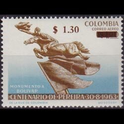 COLOMBIA 1972 - Scott# C574 Bolivar Statue Surch. Set of 1 NH