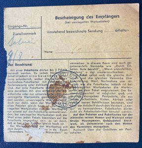 1944 Bromberg Poland Parcel Cover to Drutte Neuengamme Concentration Camp KZ