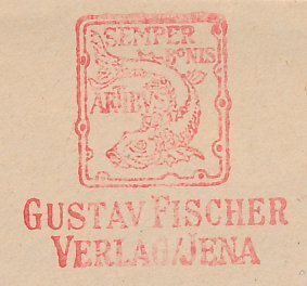 Meter cover Germany 1952 Fish - Gustav Fischer Publishing Company - Semper Bonis