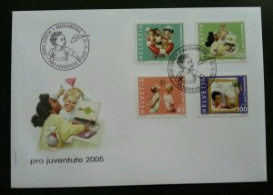 Switzerland Pro Juventute Children’s Rights 2005 Child Play Toy Games (FDC)