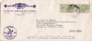 Mexico  1962 Airmail Lions Club of Puebla corner card