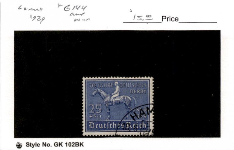 Germany, Postage Stamp, #B144 Used, 1939 Race Horce (AC)