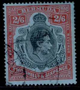 BERMUDA GVI SG117c, 2s 6d black & orange-red/pale blue, FINE USED. Cat £10.