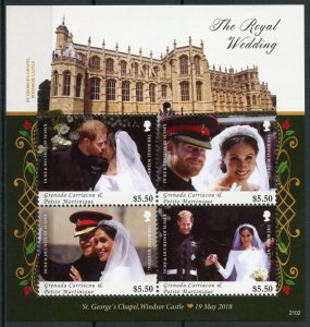 Grenadines Grenada Royalty Stamps 2021 MNH Prince Harry Meghan Wedding 4v M/S