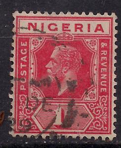 Nigeria1921 - 32 KGV 1d Red used stamp (E93)