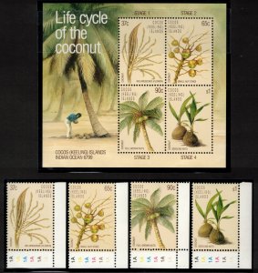 COCOS (KEELING) ISLANDS 1988 Coconut; Scott 173-76, 176a; MNH