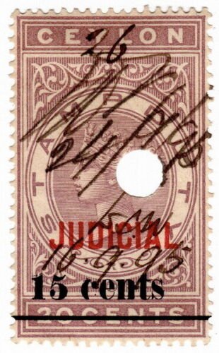 (I.B) Ceylon Revenue : Judicial 15c on 20c OP 