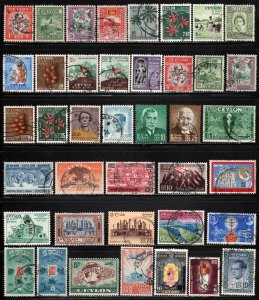 Ceylon ~ Group of 40 Different Stamps ~ Post 1949 ~ Used, MX