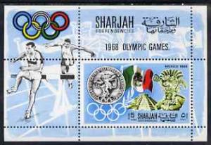 Sharjah 1968 Olympics (Medal, Mexican Art & Flag) per...