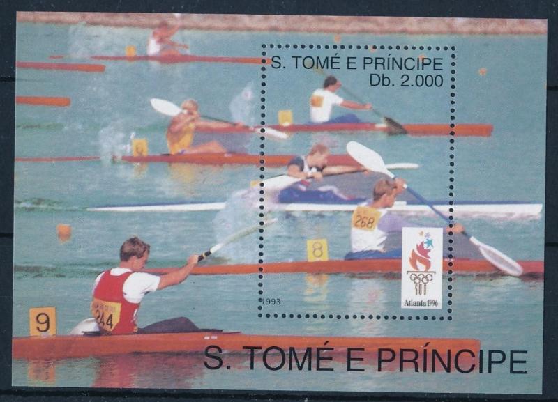 [63237] Sao Tome & Principe 1993 Olympic Games Atlanta - Canoeing Sheet MNH