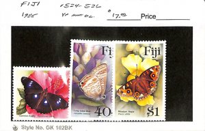 Fiji, Postage Stamp, #524-526 Mint Hinged, 1985 Butterfly