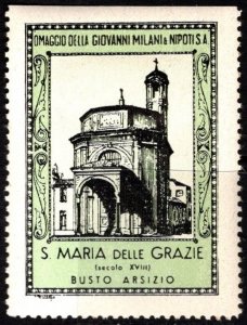 Vintage Italy Poster Stamp St. Mary Of Grace (18th Century) Busto Arsizio