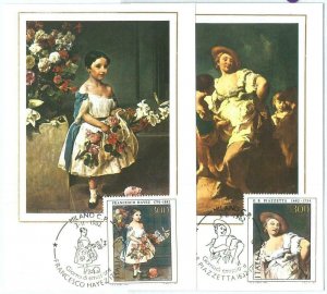 72674 -  ITALY -  Postal History - set of 2 FDC  MAXIMUM CARD - ART  1982