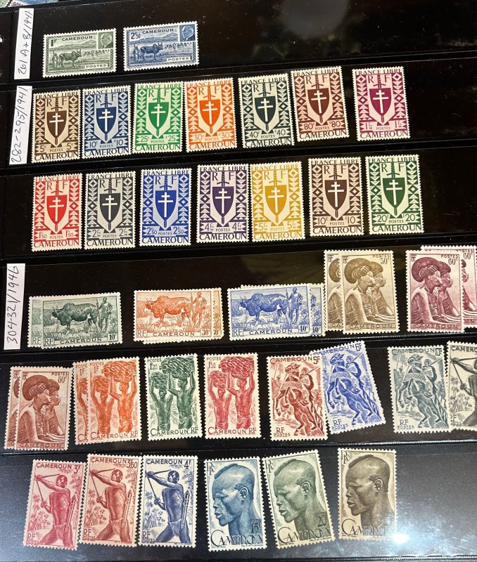 Cameroun, 1921-1948  unused including sets OG,  F-VF,  Cv. 223.78