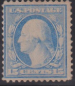 US Washington - Franklin #366 Hinged Mint F 15c blue paper Cat Value: $1300