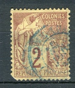 FRENCH COLONIES; 1880s General issue used 2c. value + Postmark,