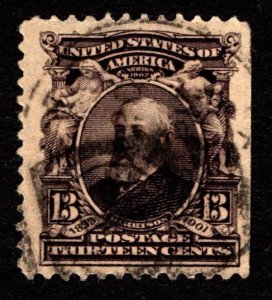 1902, US 13c, Harrison, Used, Sc 308