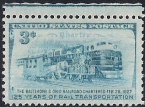 1006 3 cent B&O Railroad mint OG NH XF