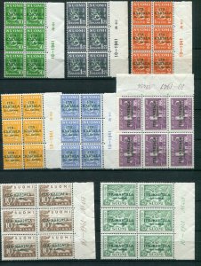 FINLAND WW2 OCCUPATION RUSSIA KARELIA OVPTS DATE BLOCKS OF SIX N8-N15 PERFECT NH