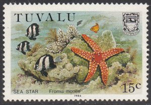 Tuvalu 1986 MNH Sc #397 15c Sea Star - Coral Reef Life