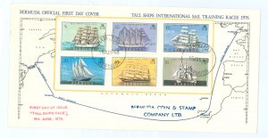 Bermuda 337-342 1976 International tall ship races (set of six) on an addressed, cacheted FDC