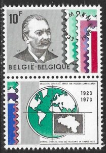 BELGIUM 1973 MOENS Stamp Dealer Issue + MAP LABEL Sc 858 MNH