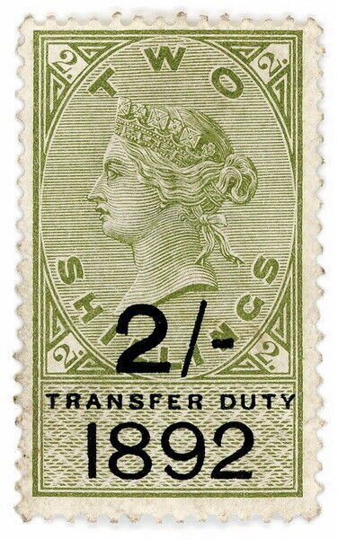 (I.B) QV Revenue : Transfer Duty 2/- (1892)