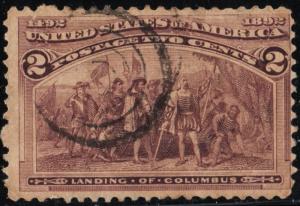 SC#231 2¢ Landing of Columbus (1893) Used