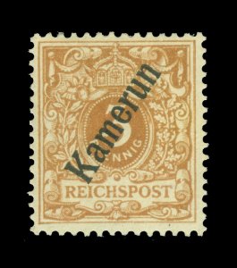 German colonies CAMEROUN 1898  Eagle ovpt. 3pf light ochre Mi# 1e mint MH signed