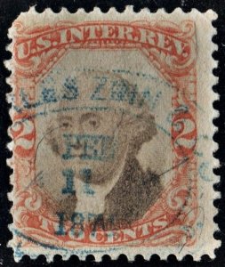 R135 2¢ Third Issue Documentary Stamp (1871) Used/CDS