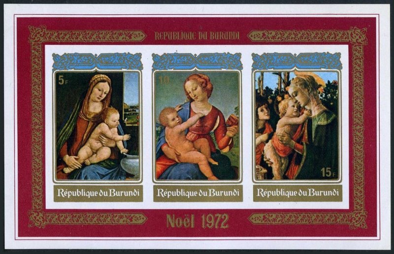 Burundi 408-C167,410a,C167a imperf.MNH.Mi 875B-880B,Bl.64B-65B. Christmas 1972