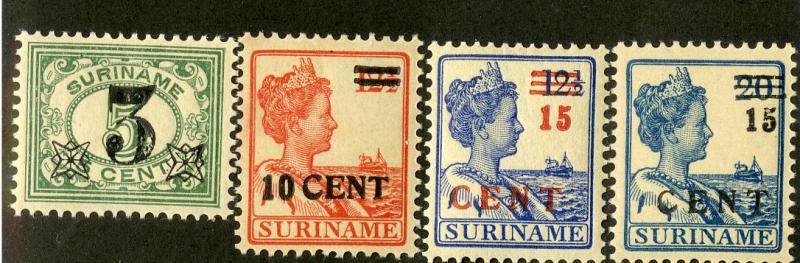 SURINAME 116-9 MNH SCV $6.55 BIN $3.50 ROYALTY, NUMERICAL DENOMINATION