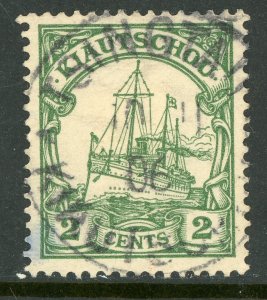 China 1905 Kiautschou Germany 2¢ Yacht Unwmk Michel 19 (Sc #24) VFU F62