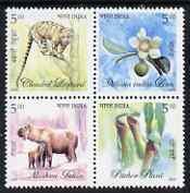 INDIA - 2005 - Flora and Fauna - Perf 4v Block - Mint Never Hinged