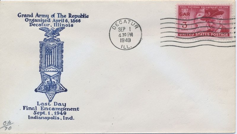 #985 GAR Grand Army of the Republic  Last Day Final Encampment event cover 9/1/1 