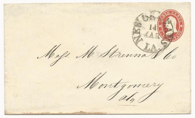 US Star Die Cover Used in CSA New Orleans, LA March 14, 1861