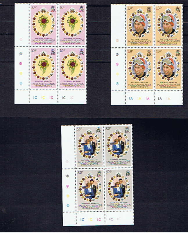 FALKLAND ISLAND DEPENDENCIES 1981 ROYAL WEDDING CYL BLOCKS